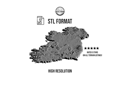 3D STL Terrain Model of Ireland, Europe