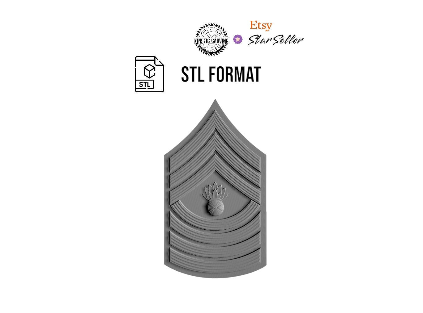 Digital file for CNC, Vectric Aspire compatible SVG and STL design