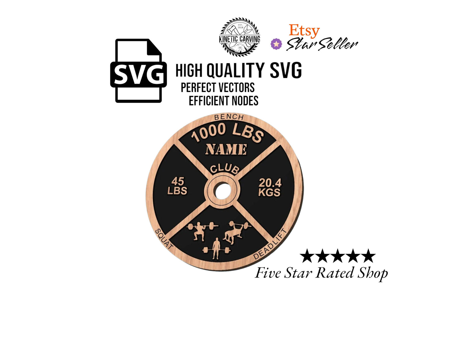 1000 Pound Club Weight Plate, Gym, Exercise SVG