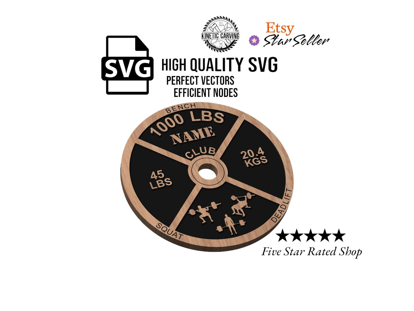 1000 Pound Club Weight Plate, Gym, Exercise SVG