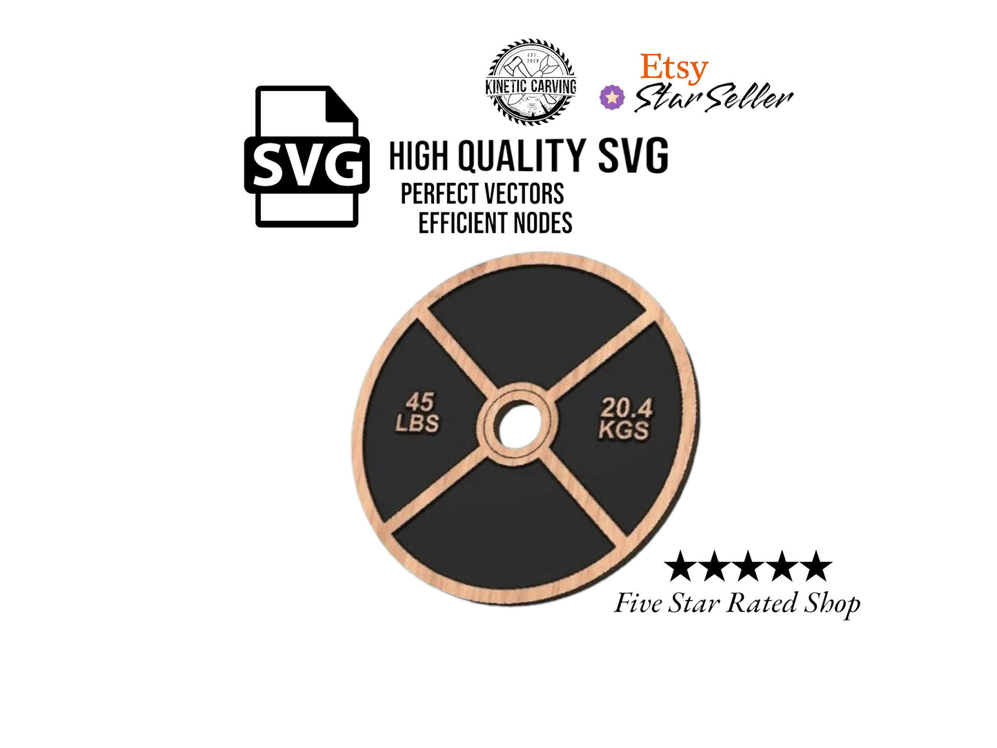 45lbs Weight Plate, Gym, Exercise SVG