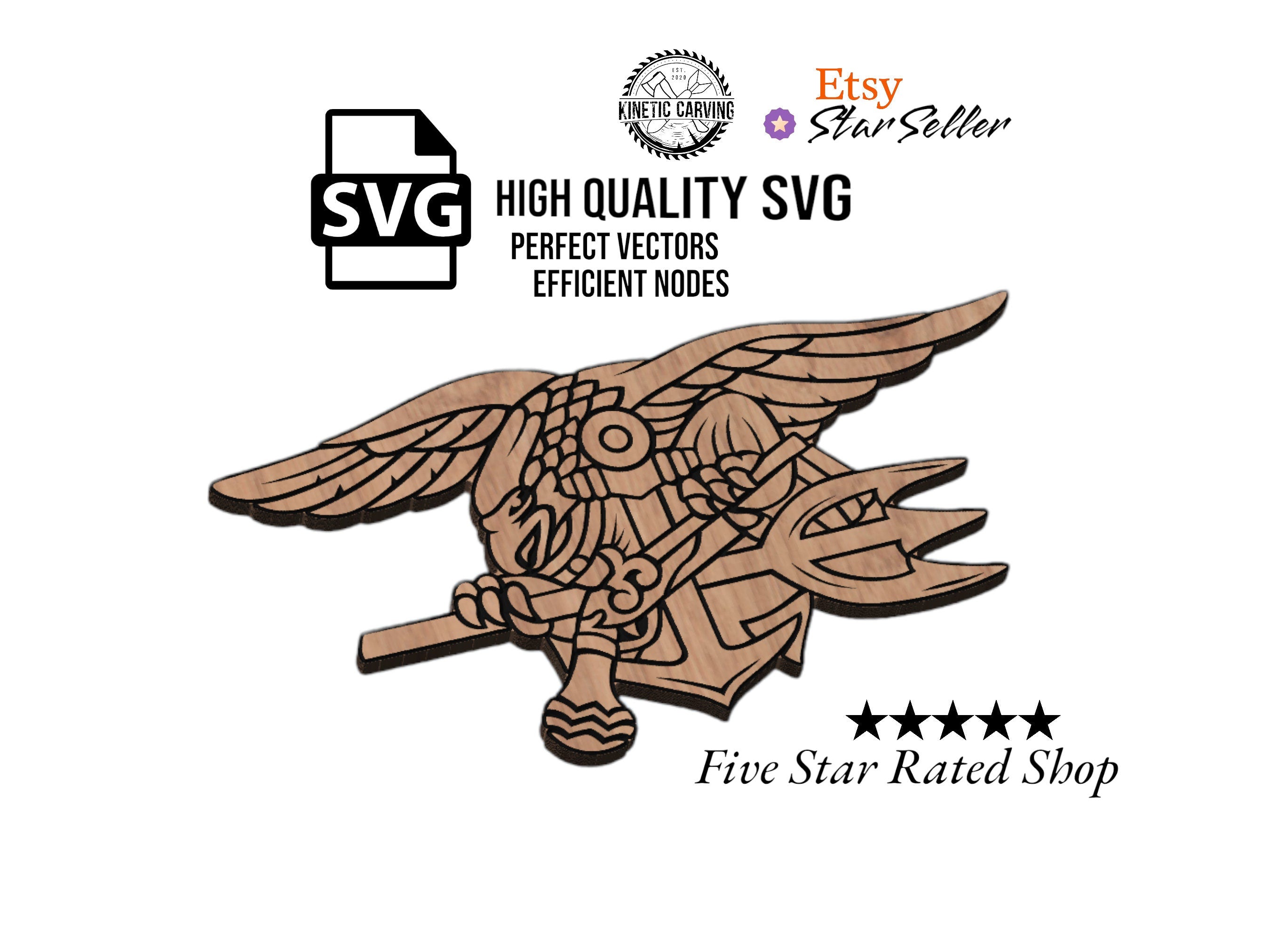 United States Navy SEAL Trident Military SVG File – Kinetic Carving