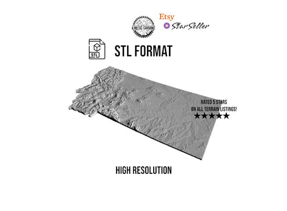 3D STL Terrain Model of Montana, USA