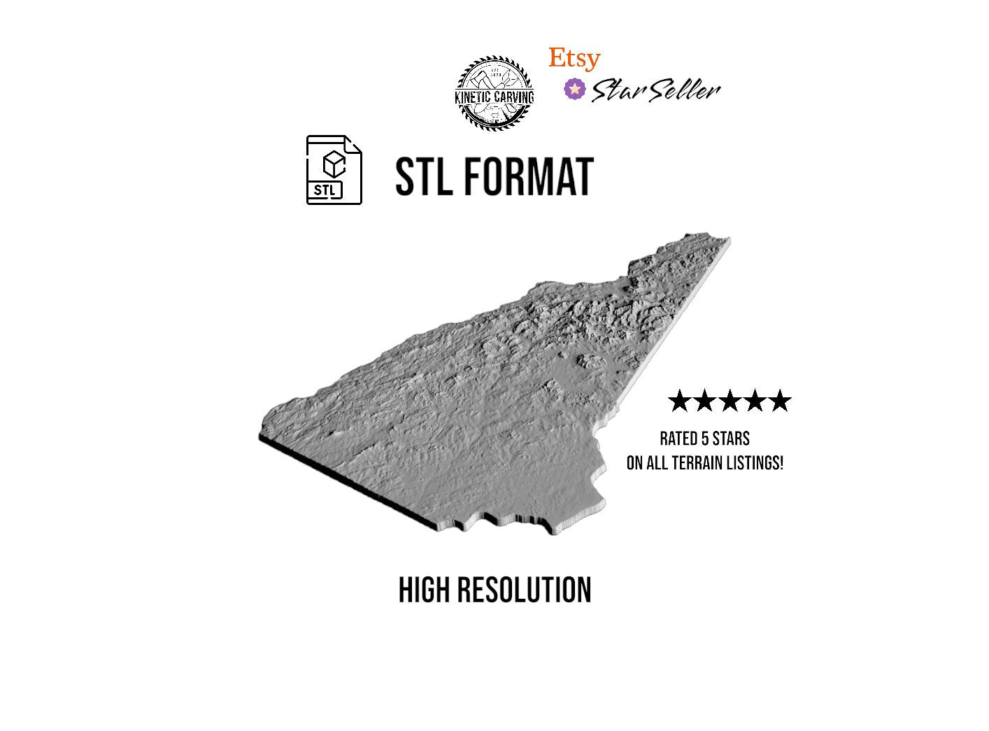 3D STL Terrain Model of New Hampshire, USA