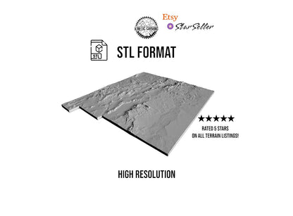 3D STL Terrain Model of New Mexico, USA