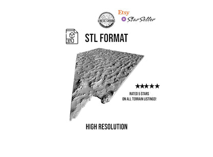 3D STL Terrain Model of Nevada, USA