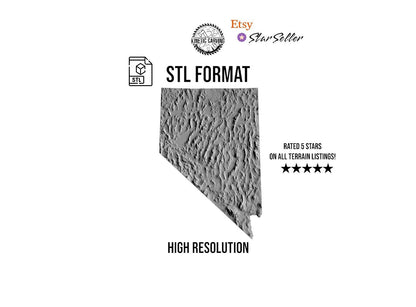 3D STL Terrain Model of Nevada, USA