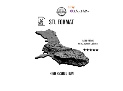 3D STL Terrain Model of Guam, USA