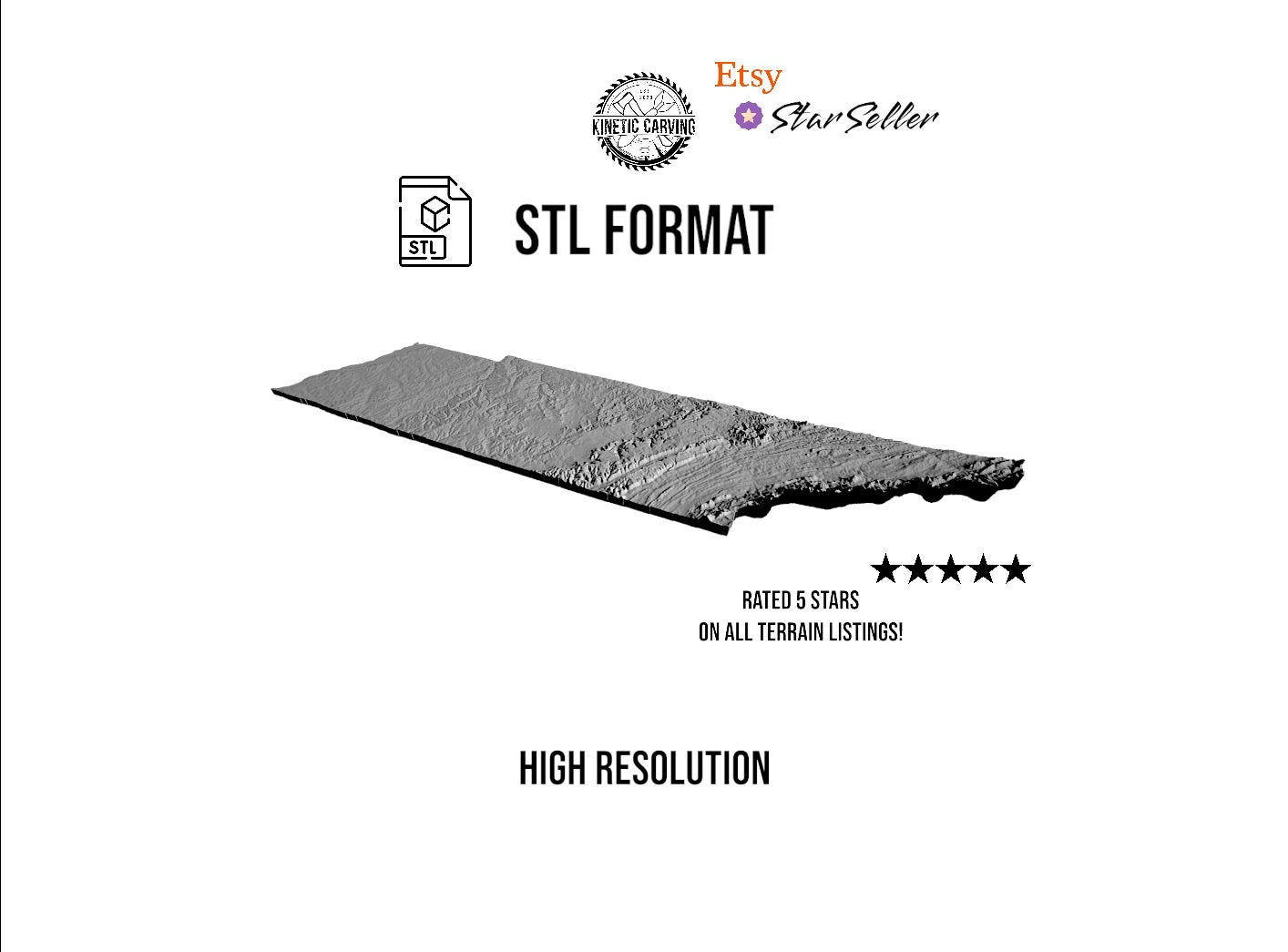 3D STL Terrain Model of Tennessee, USA