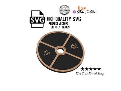 45lbs Weight Plate, Gym, Exercise SVG