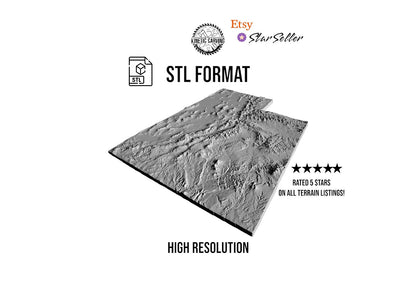 3D STL Terrain Model of Utah, USA