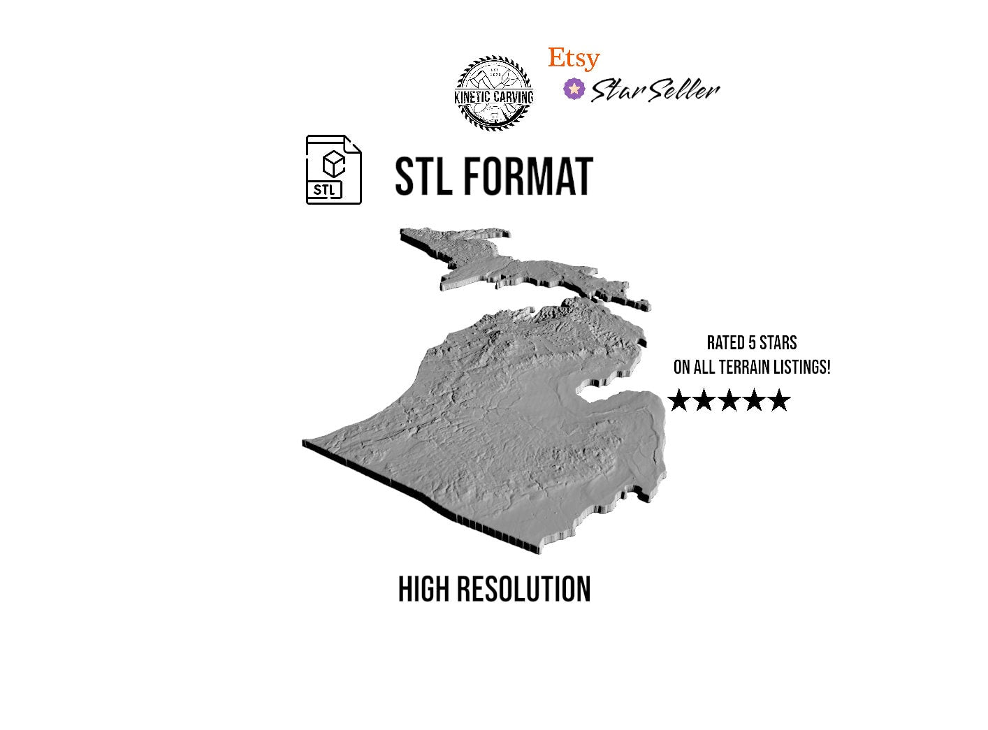 3D STL Terrain Model of Michigan, USA