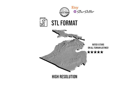 3D STL Terrain Model of Michigan, USA