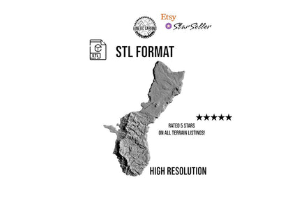 3D STL Terrain Model of Guam, USA