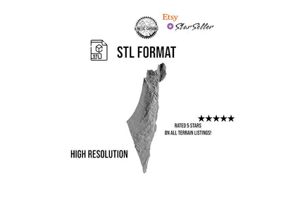 3D STL Terrain Model of Israel, Asia