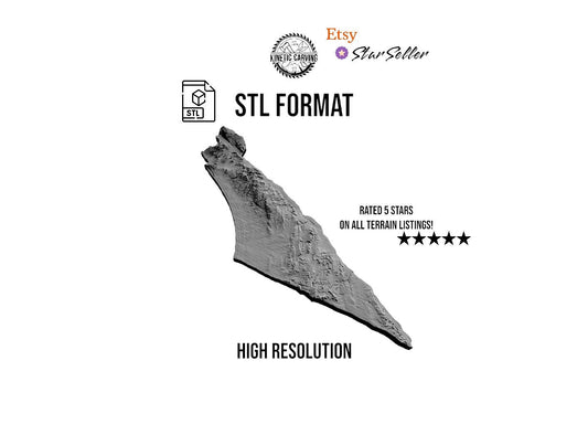 3D STL Terrain Model of Israel, Asia