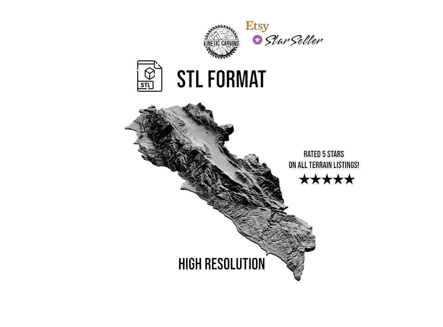 3D STL Terrain Model of Lebanon, Asia