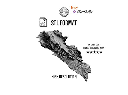 3D STL Terrain Model of Lebanon, Asia