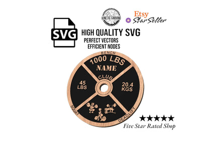 1000 Pound Club Weight Plate (Female) SVG