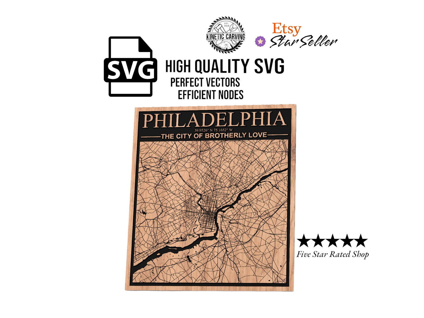 Philadelphia, Pennsylvania City Map SVG