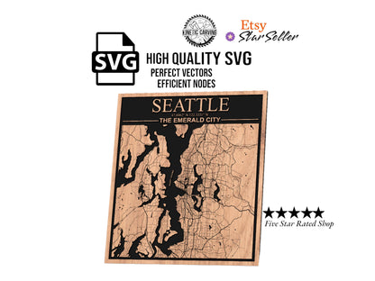 Seattle, Washington City Map SVG