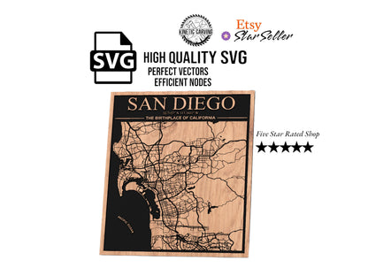 San Diego, California City Map SVG