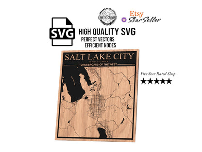 Salt Lake City, Utah City Map SVG