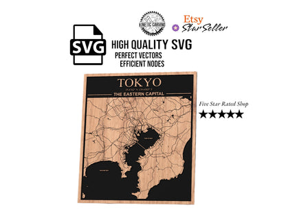 Tokyo, Japan City Map SVG