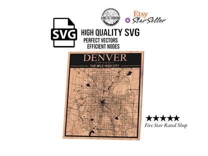 Denver, Colorado City Map SVG