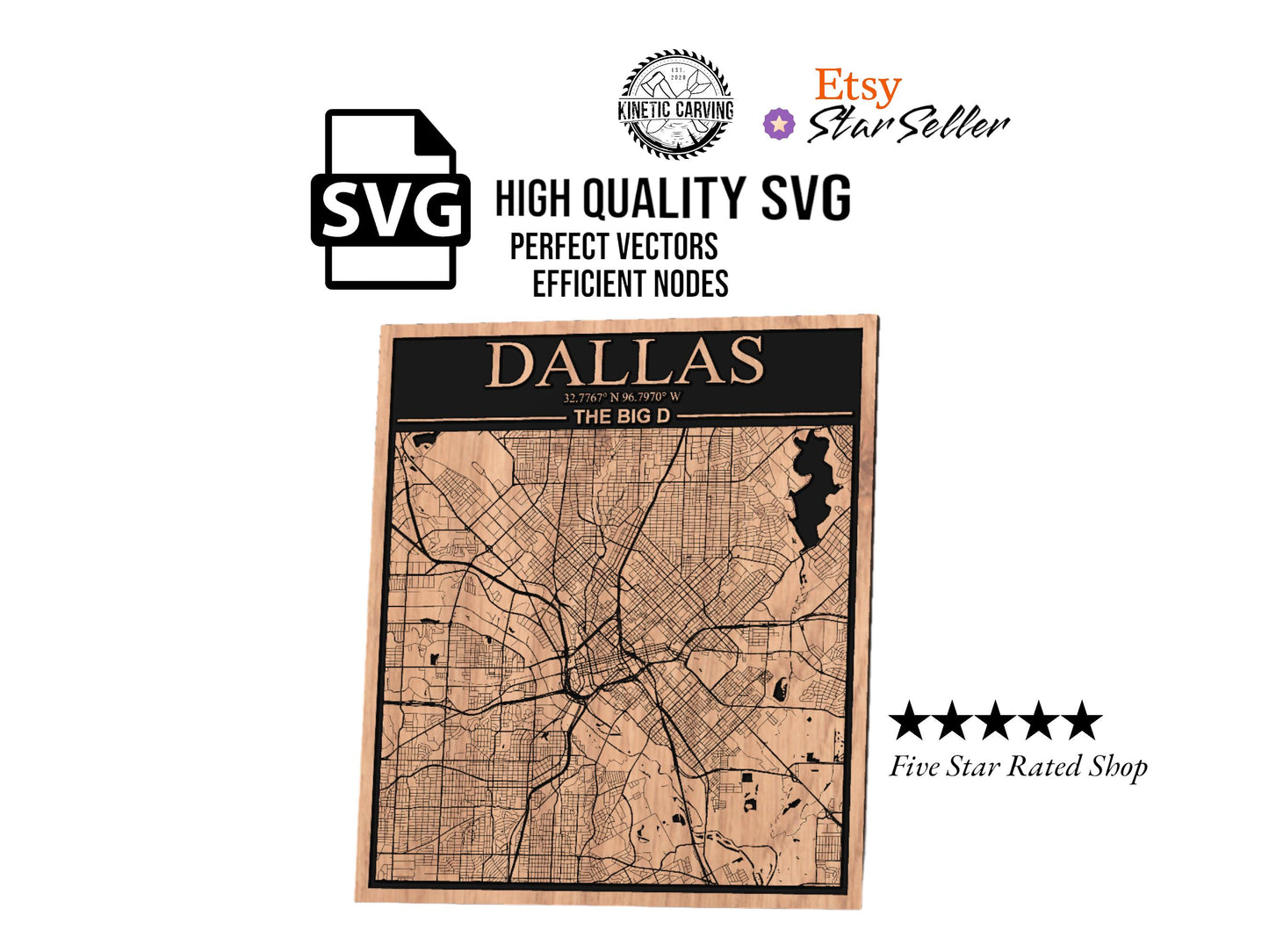 Dallas, Texas City Map SVG