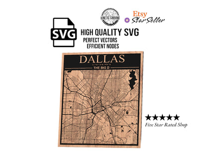 Dallas, Texas City Map SVG