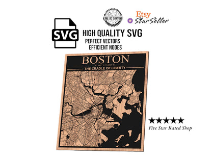 Boston, Massachusetts City Map SVG