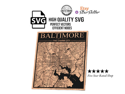 Baltimore, Maryland City Map SVG