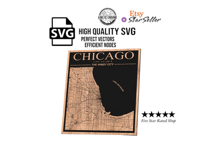 Chicago, Illinois City Map SVG