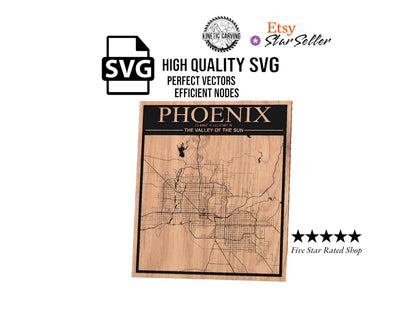 Phoenix, Arizona City Map SVG