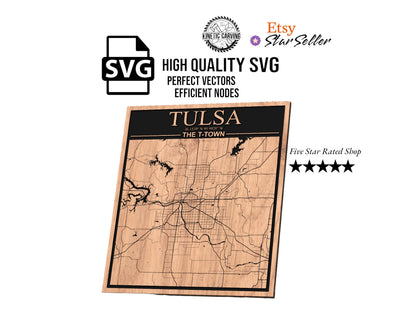 Tulsa, Oklahoma City Map SVG