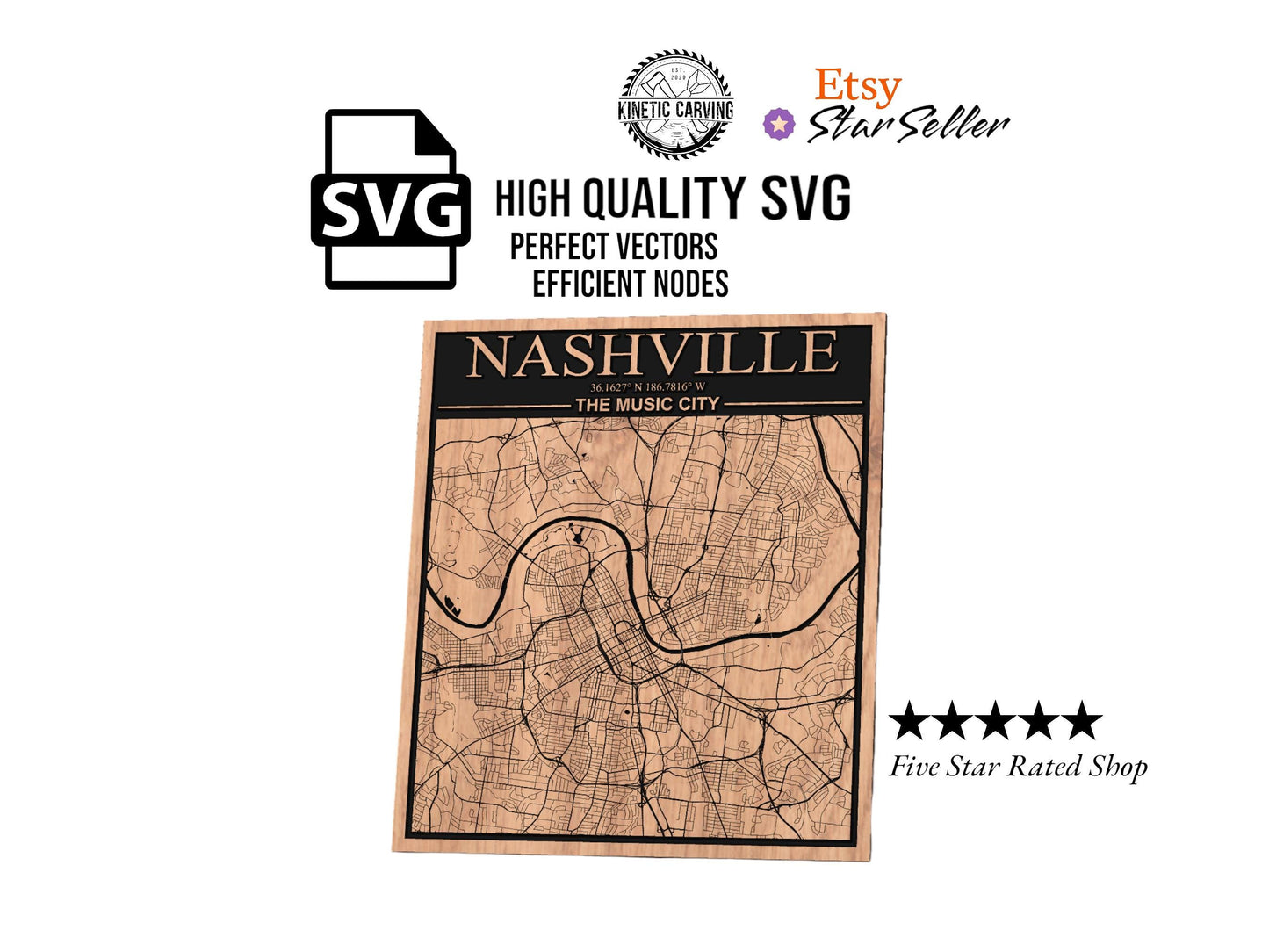 Nashville, Tennessee City Map SVG