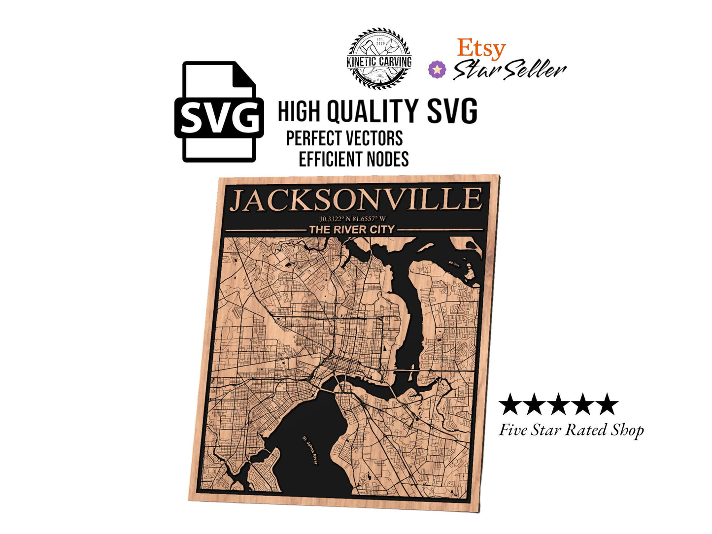 Jacksonville, Florida City Map SVG