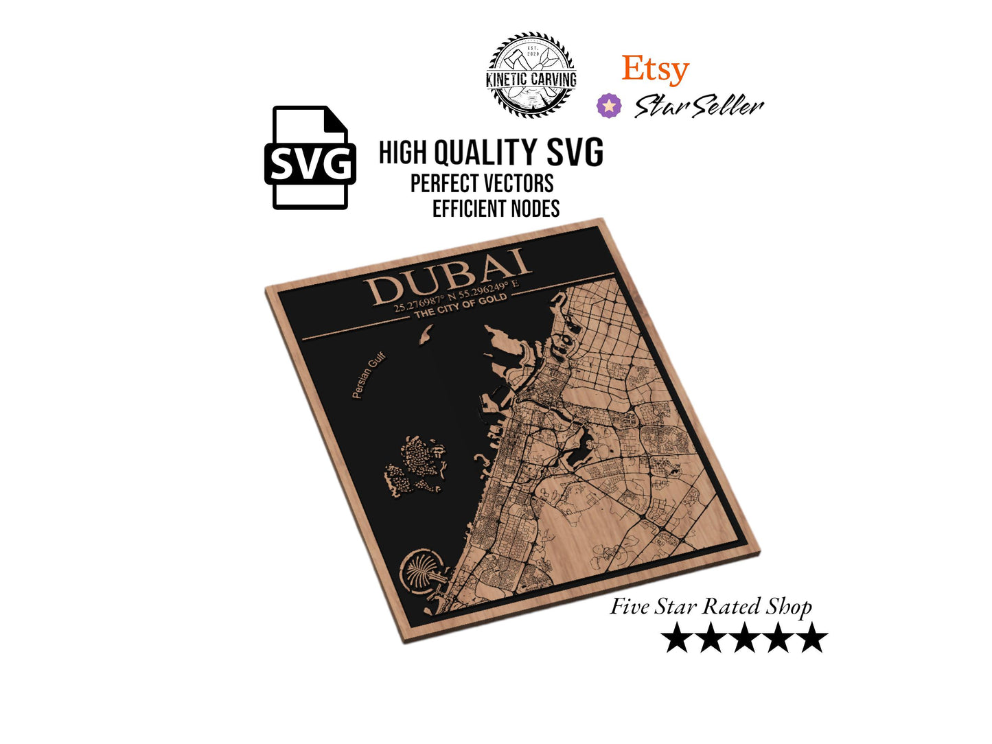 Dubai, UAE City Map SVG