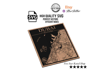 Dubai, UAE City Map SVG