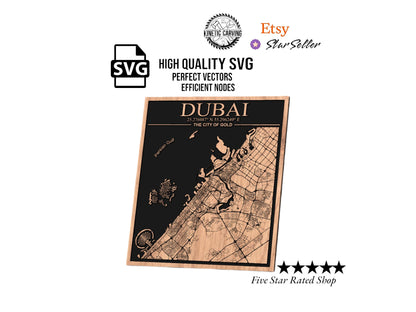 Dubai, UAE City Map SVG