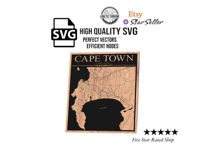 Cape Town, South Africa City Map SVG