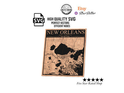 New Orleans, Louisiana City Map SVG