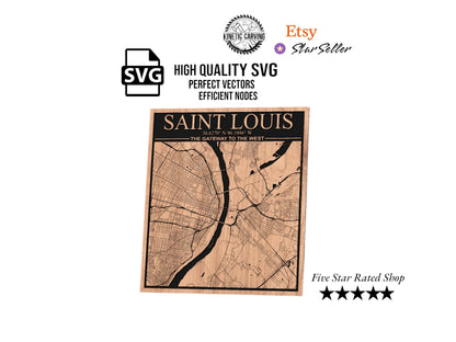 Saint Louis, Missouri City Map SVG