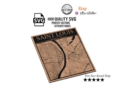 Saint Louis, Missouri City Map SVG