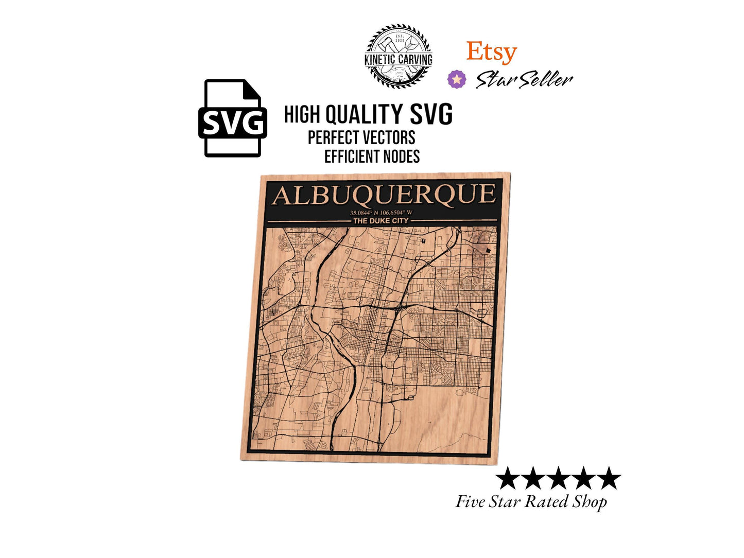 Albuquerque, New Mexico City Map SVG