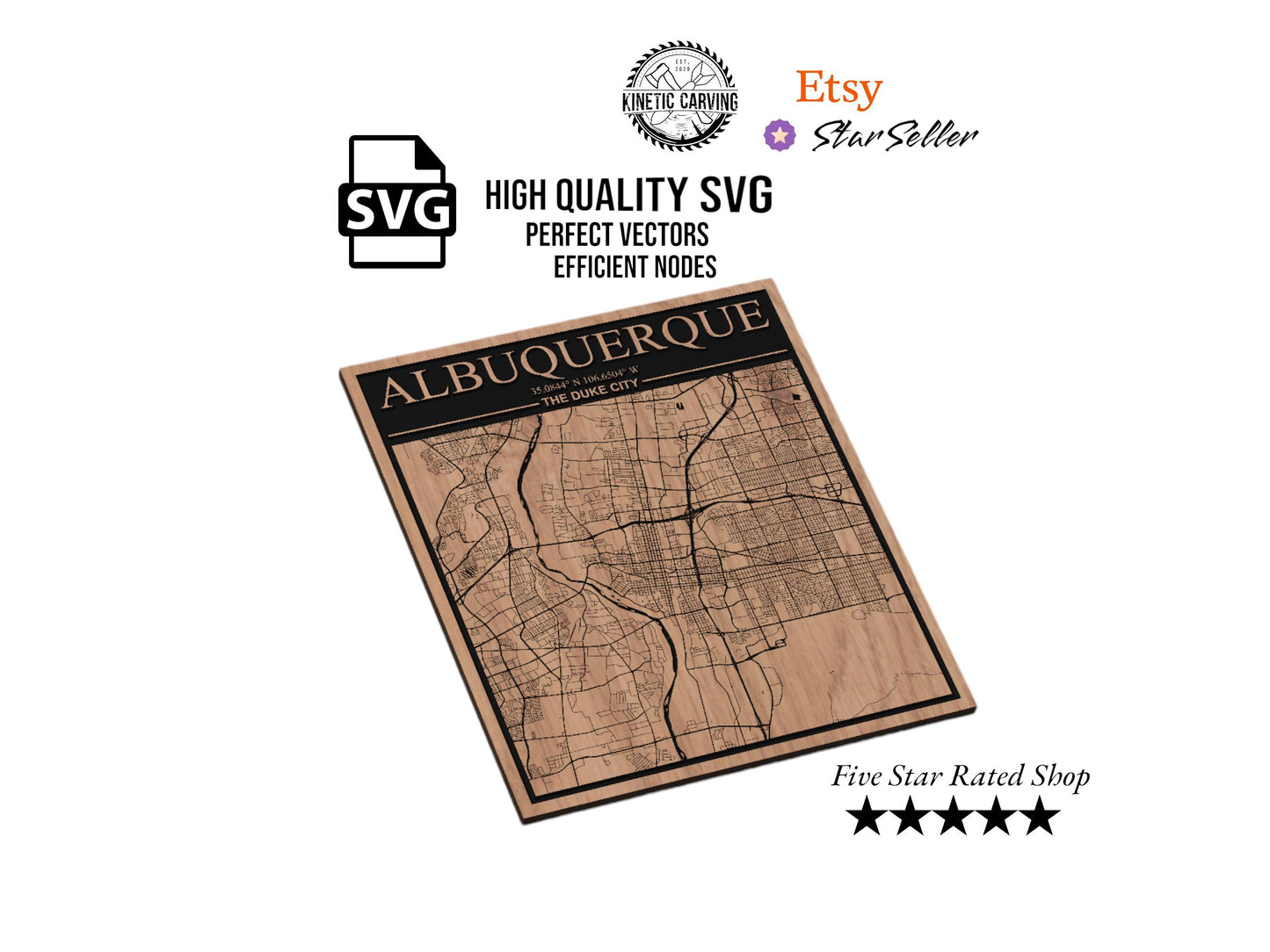 Albuquerque, New Mexico City Map SVG