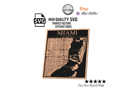 Miami, Florida City Map SVG