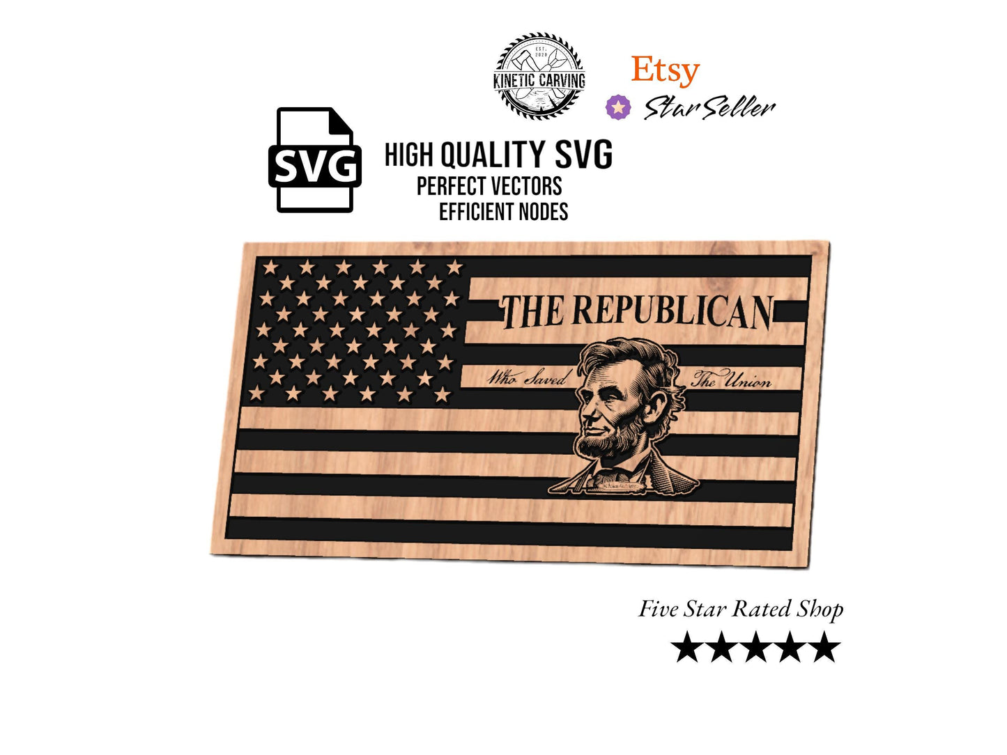 Abraham Lincoln (Saved the Union) Flag SVG